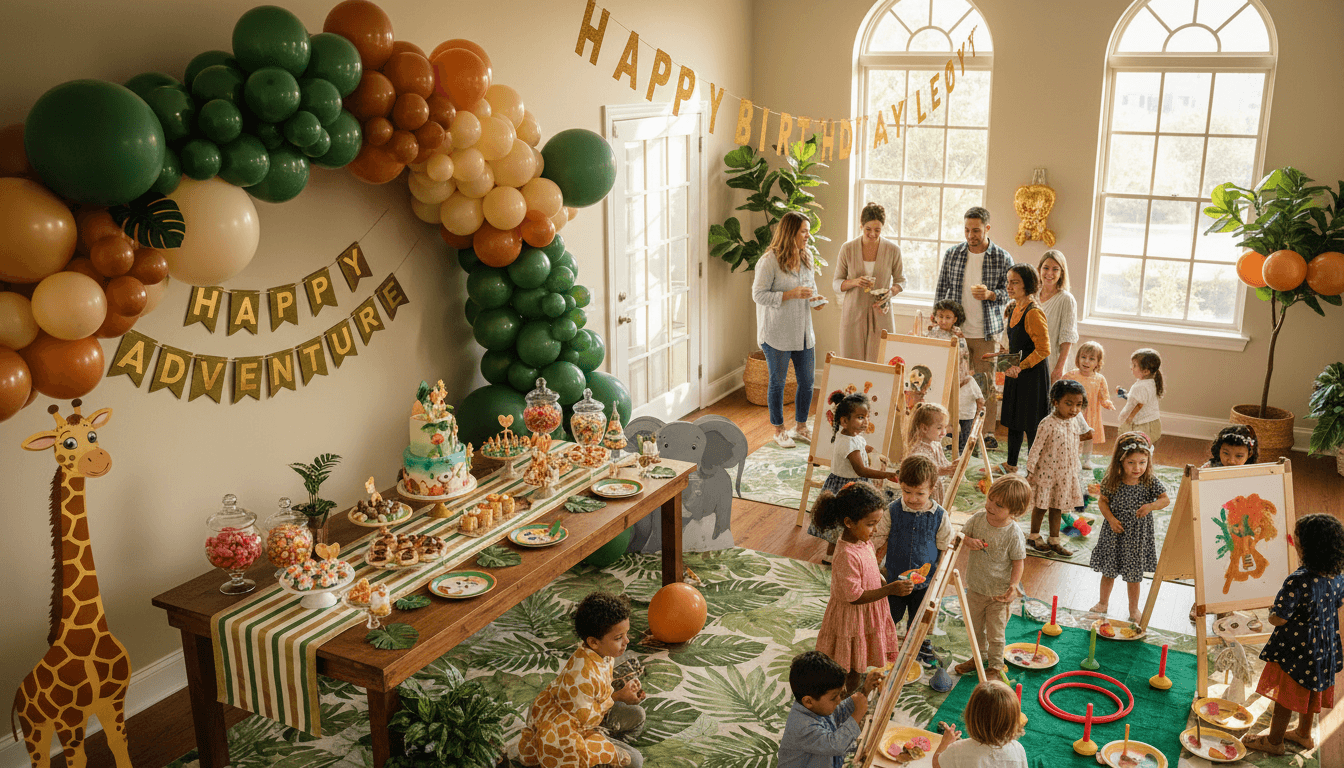Birthday party celebration with cake